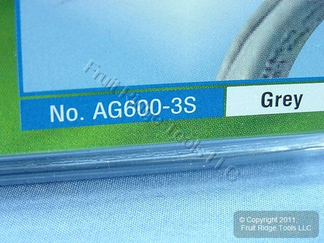 Leviton AG600-3S Cat6+ Gray 3ft Ethernet Cable Data Patch Cord Network Booted