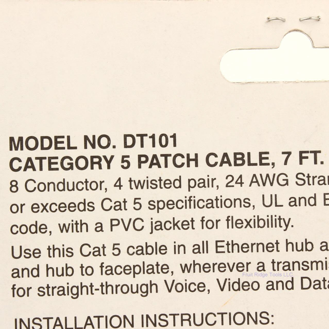 Lance Industries DT101 Gray 7' Cat5e Patch Cord 8 Conductor 4-Twisted Pair 24AWG