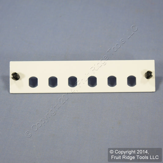 Leviton White FC/ST Empty Fiber Optic Connector 6-Pack Adapter Plate APLW6-STE