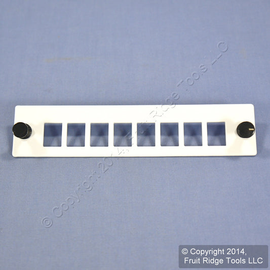 Leviton White SC Empty Fiber Optic Connector 8-Pack Adapter Plate APLW8-SCE