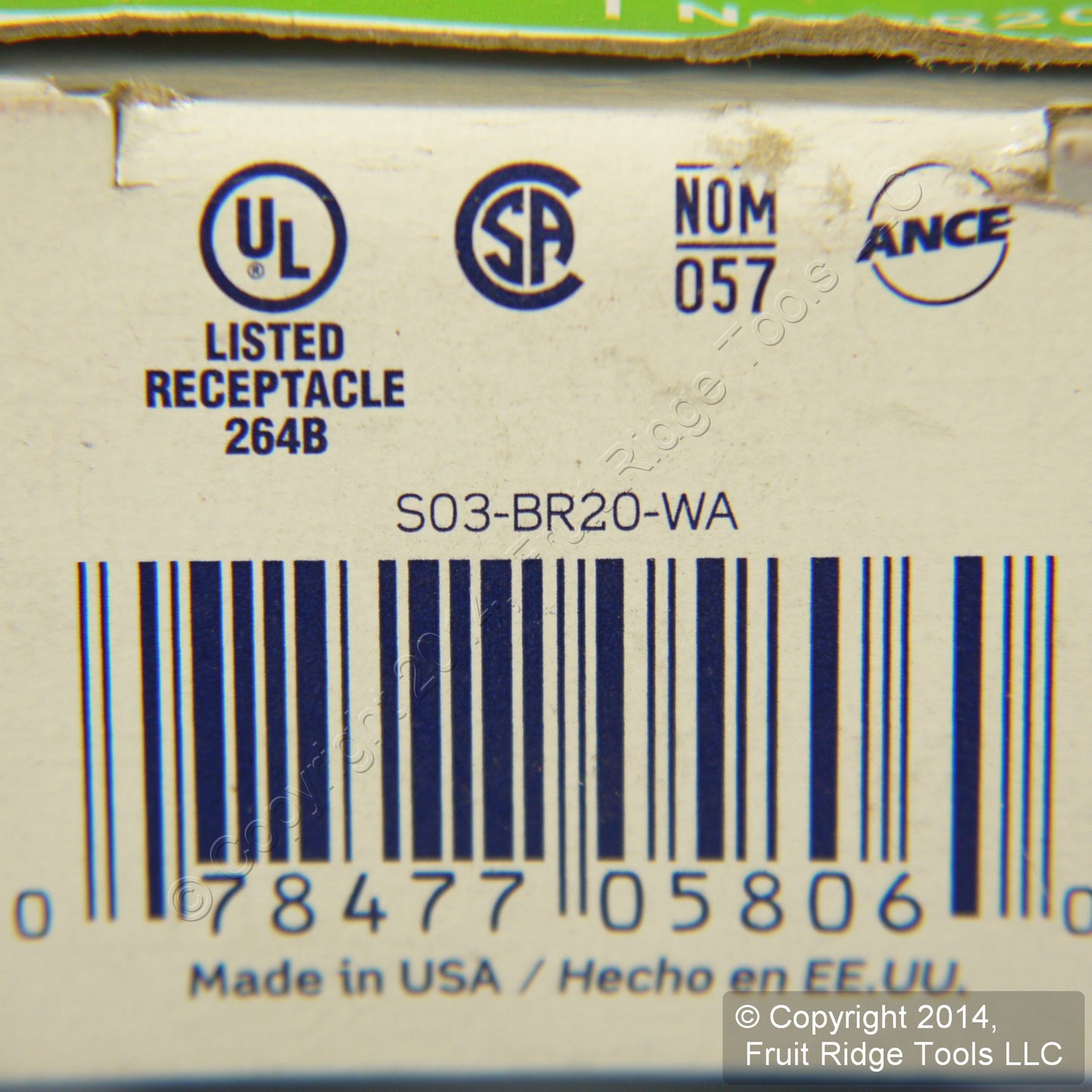 Leviton BR20-WA Almond Tamper Resistant Outlet 20A 5-20R Straight Blade
