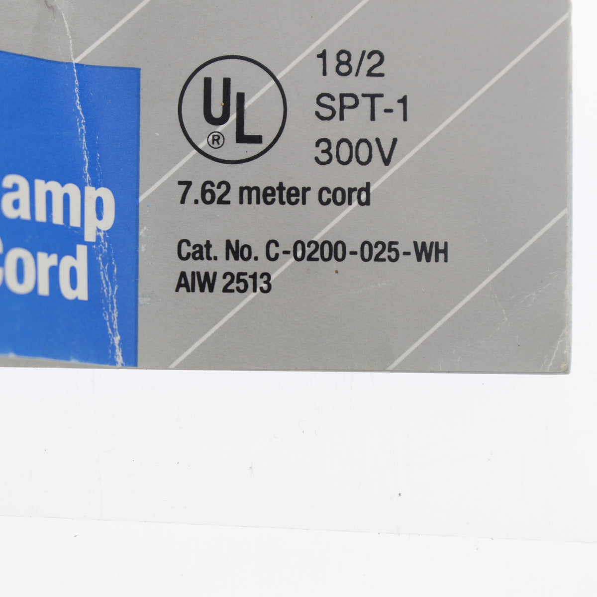 Leviton- WHITE 18AWG 7.62Meter/25FT Vinyl-Insulated Lamp Cord Replacement