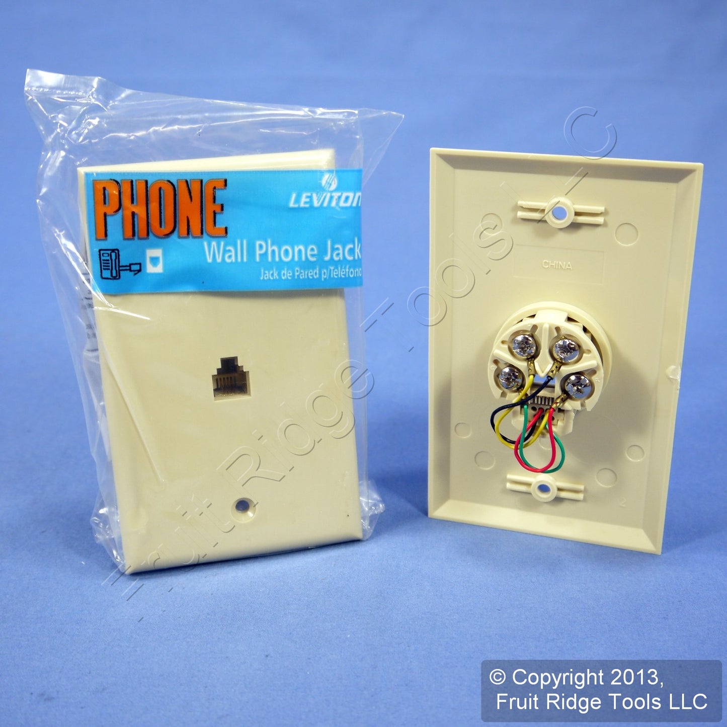 5 Leviton Ivory 4-Wire Phone Jack Wallplates RJ11 Modular Telephone 6P4W C0249-I