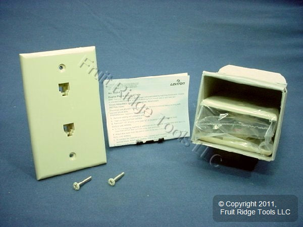 3 Leviton Ivory Duplex Phone Jack Wallplates Telephone C0254-I