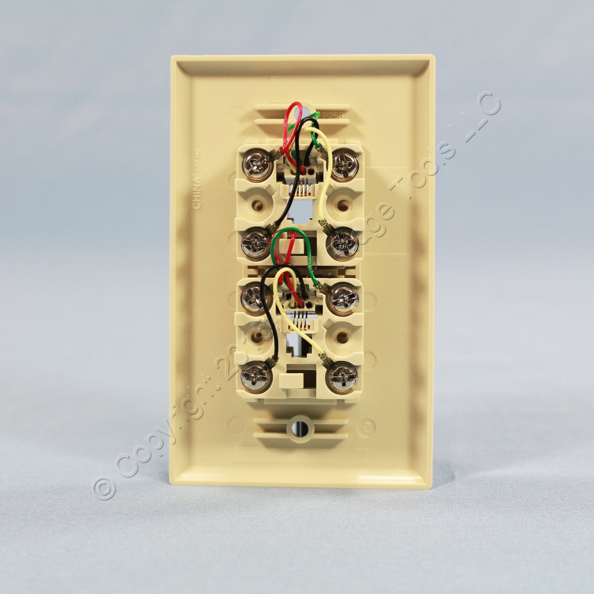 Leviton Ivory Duplex Phone Jack Flush Mount Wallplate Telephone 6P4C C0254-I