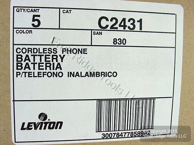 5 Leviton Cordless Phone Batteries 3.6V 280mAH C2431