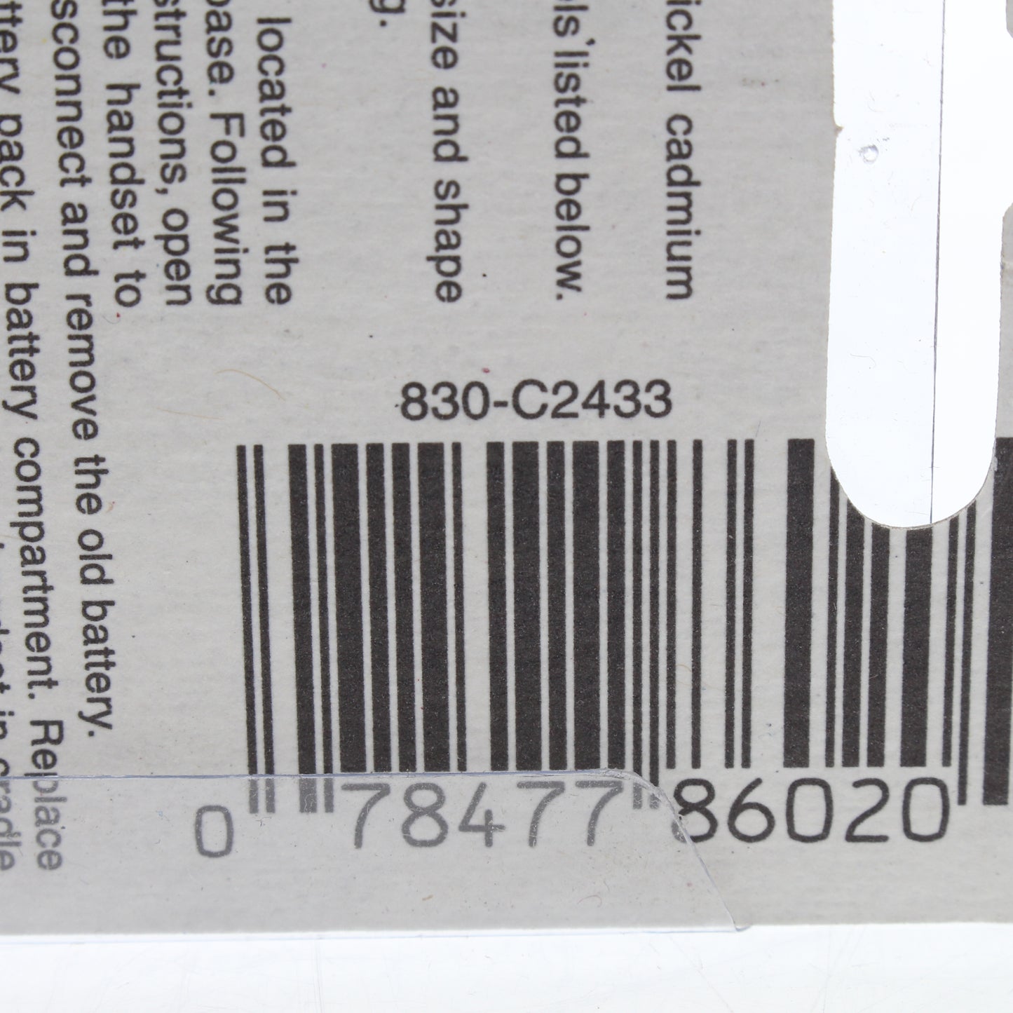 Leviton Cordless Phone Battery Replacement C2433 3.6V/280 mAh