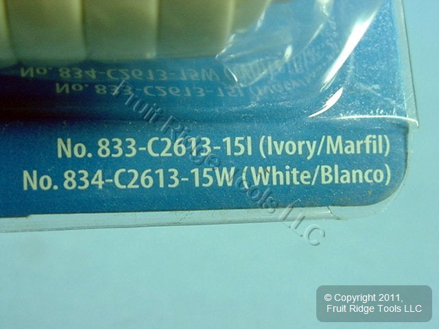 Leviton Ivory 15' Phone Extension Cord Line 6-Wire RJ11 RJ14 RJ25 C2613-15I