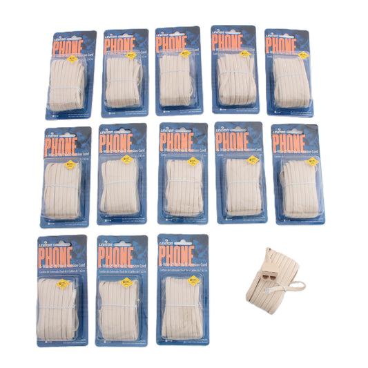 Leviton C2627-25I Ivory 25' Duplex Phone Line Extension Cords 6Wire RJ11 14-Pack