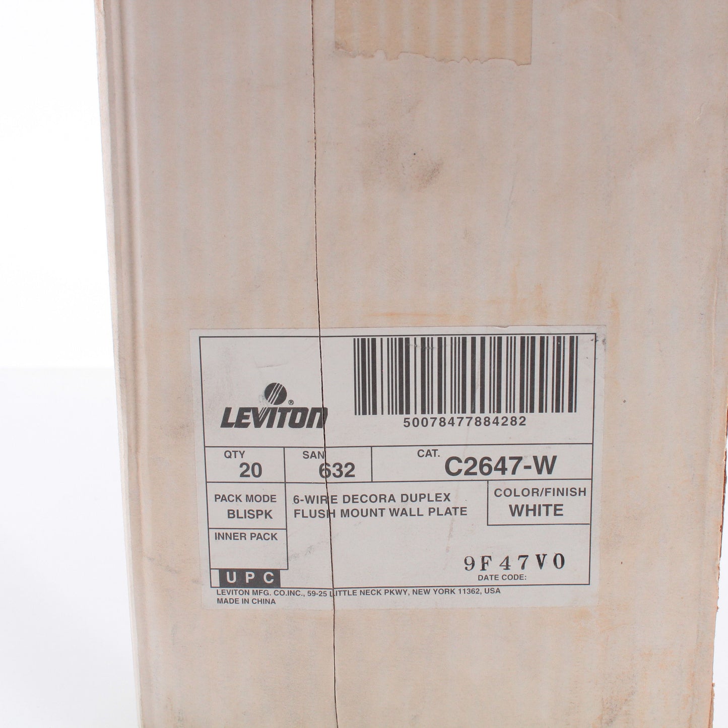 20 Leviton Decora White 6-Wire Dual Phone Jack Wallplates C2647-W