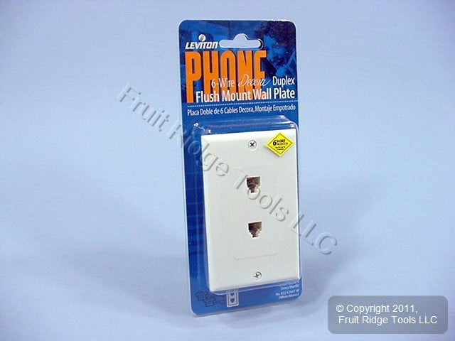 Leviton Decora White 6-Wire Dual Phone Jack Wallplates C2647-W