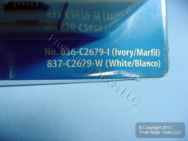 Leviton Ivory Surface Mount Quick Connect 6-Wire Phone Jack Telephone C2679-I