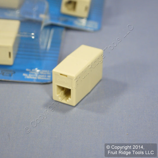 16 Leviton Ivory In-Line Phone Cord Couplers 6-Wire Telephone RJ11 RJ14 C2683-I