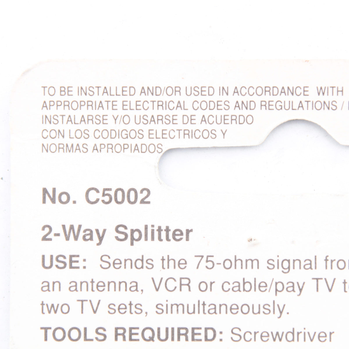 Leviton C5002 900 MHz 2-Way Video Distribution Splitter Dual 75-Ohm Output