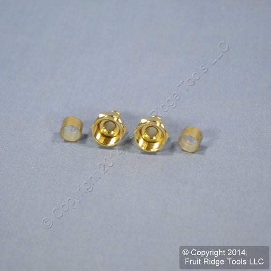 2 Leviton 2-Piece Gold Crimp-On Cable Ends Connectors Coaxial RG59 C5009-GO