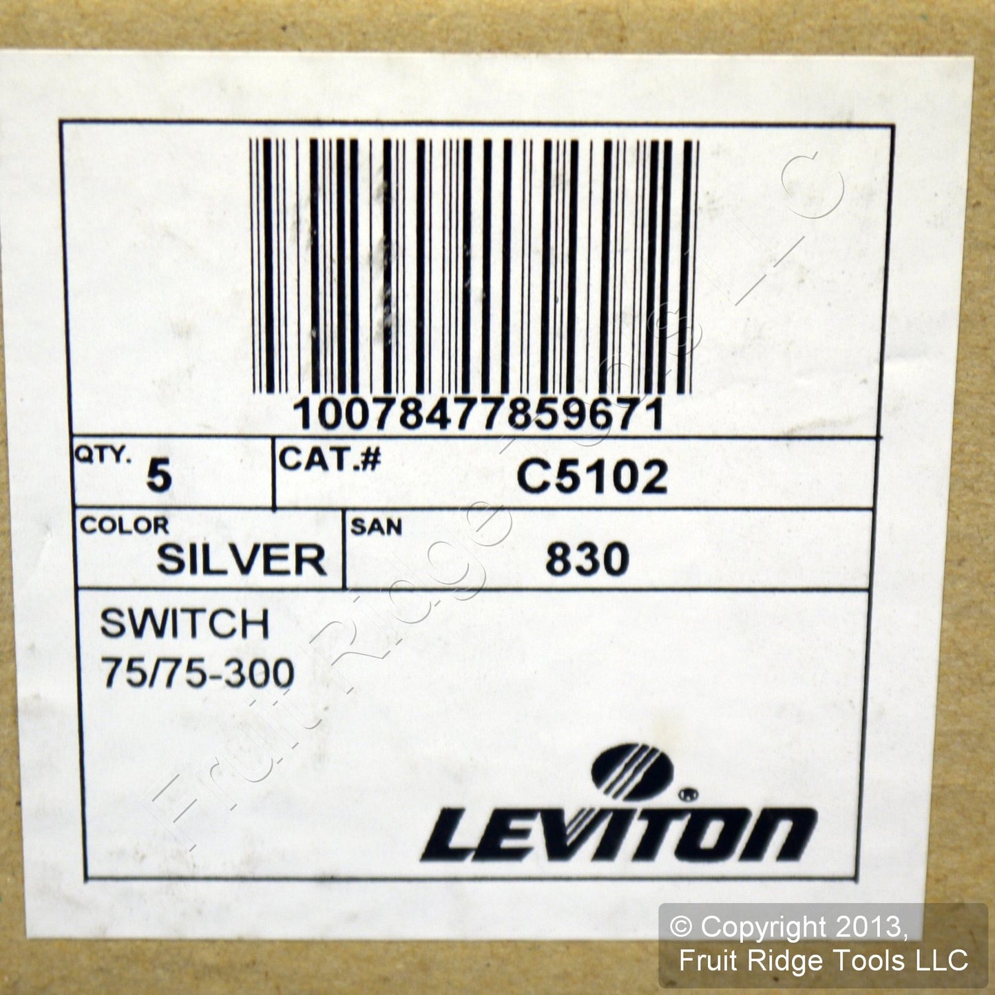 5 Leviton A/B Video Cable TV Switches 75/300 Ohm Coaxial C5102