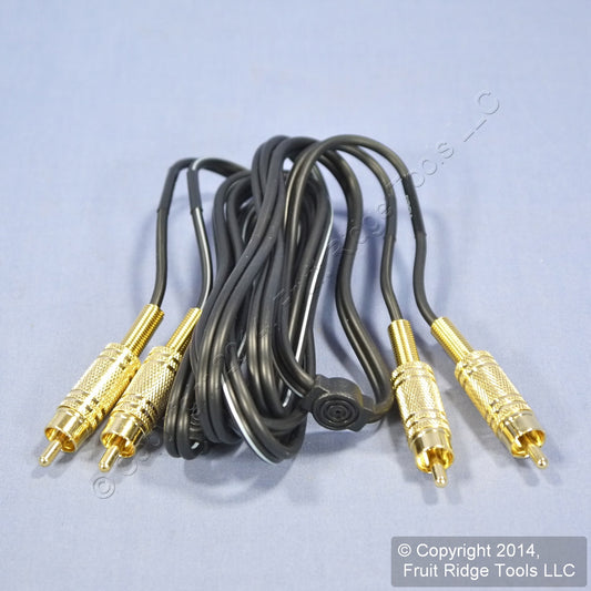Leviton 6 Ft Video Mono Audio Dubbing RCA Patch Cables GOLD Plated C5245-6GO