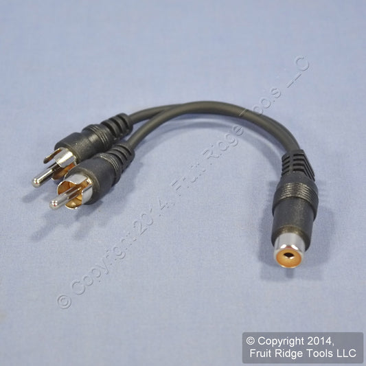 Leviton 1-RCA Audio Jack to 2-RCA Plugs Y Adapter Converter Cable C5402