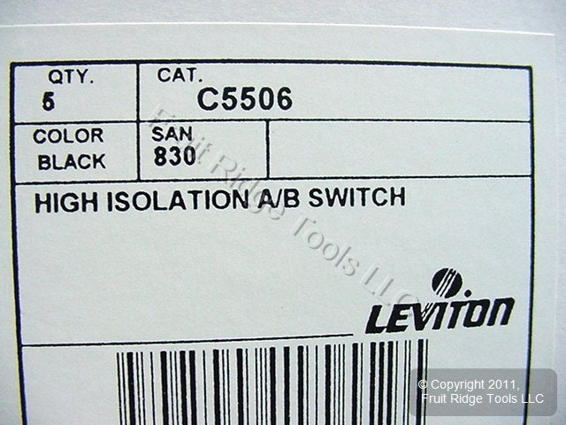 5 Leviton High Isolation A/B Video Selector Switches C5506