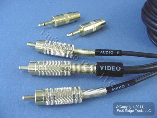 6 Leviton 6 Ft Video Stereo Audio Dubbing Coaxial Patch Cables GOLD C5822-GO