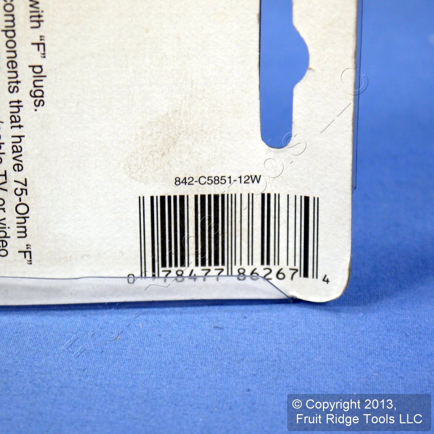 Leviton C5851-12W White F-Type 12' Coaxial Video Cable w/ Silver Plug Ends RG59
