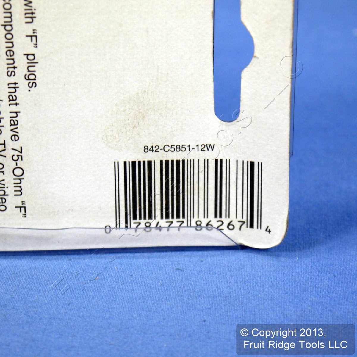 Leviton C5851-12W White F-Type 12' Coaxial Video Cable w/ Silver Plug Ends RG59