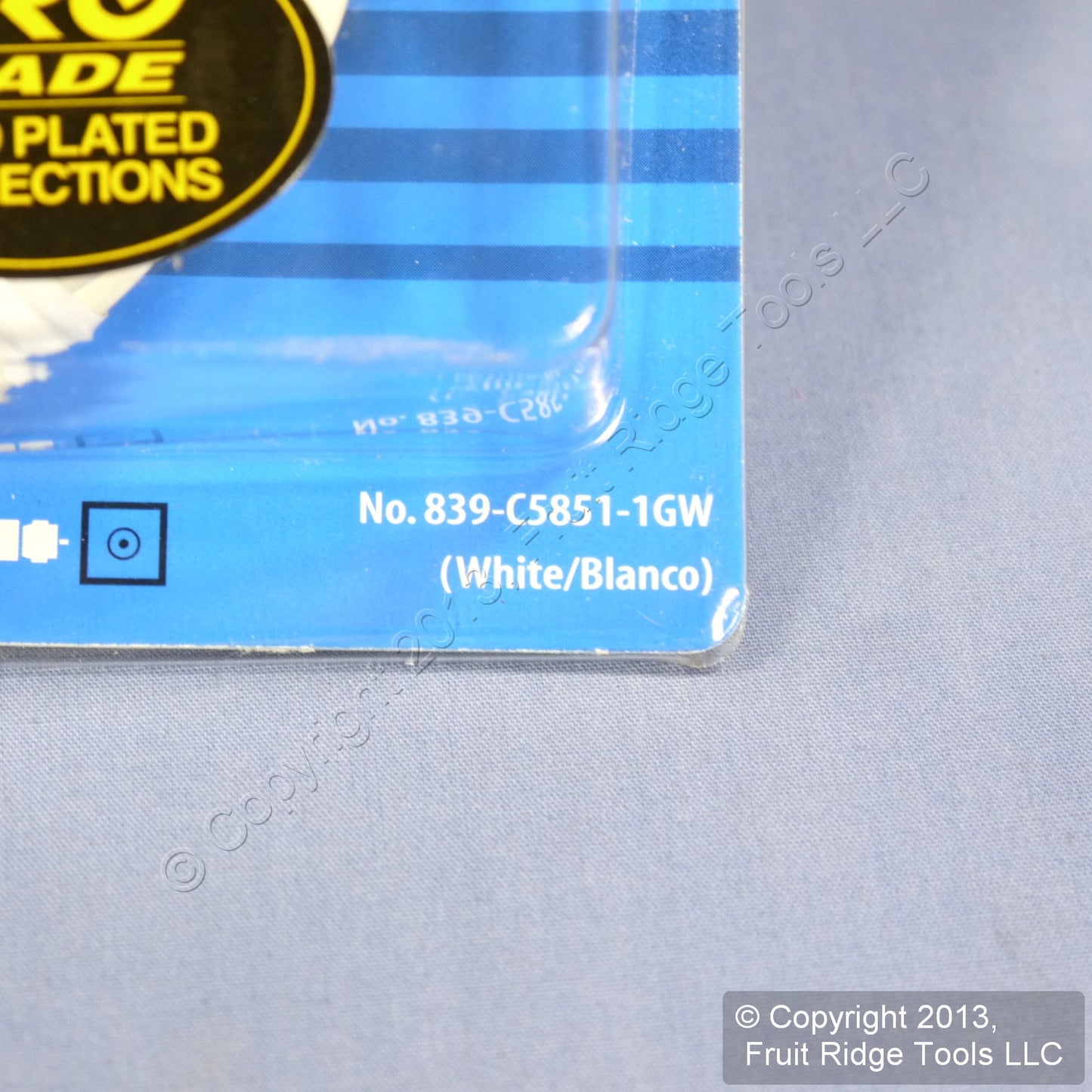Leviton White 18" Coaxial F-Type Video Cable w/ Gold Connectors RG59 C5851-1GW