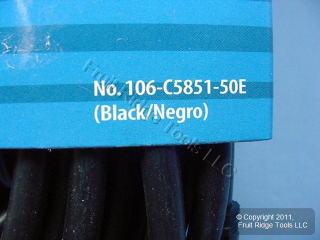 Leviton Black 50' Coaxial Video Cable RG59 Plugs 75-Ohm F-Type Wire C5851-50E