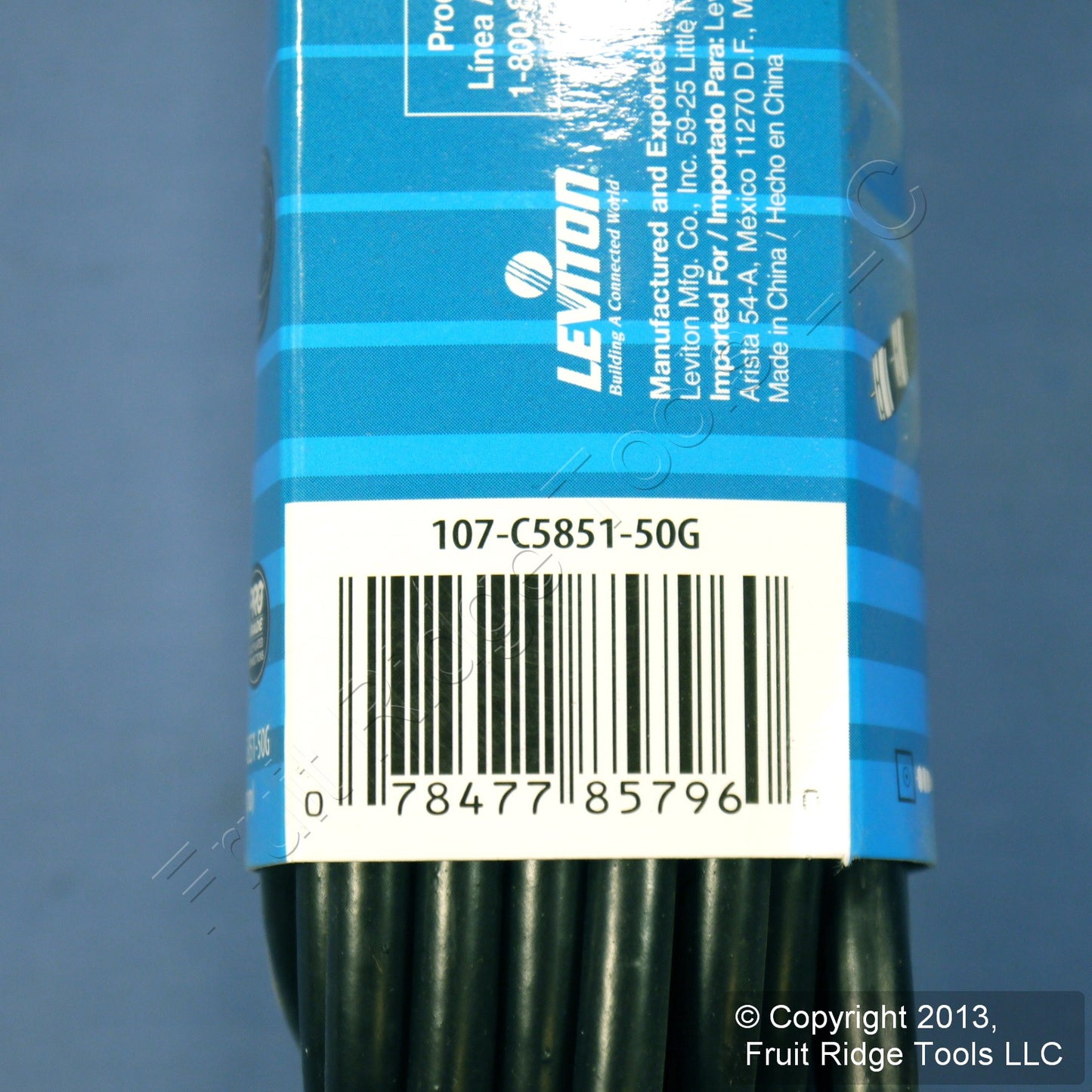 Leviton Black 50' Coaxial Video Cable w/ Gold Plug Ends F-Type RG59 C5851-50G