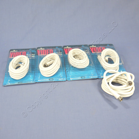 5 Leviton White 6' Coaxial Video Cables F-Type RG59 C5851-6W