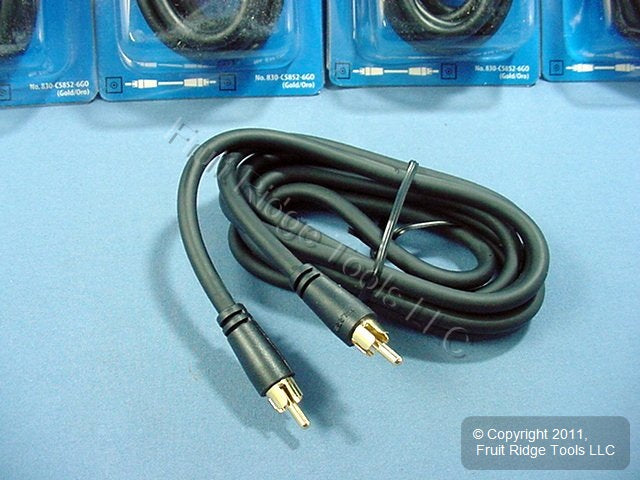 10 Leviton Black 6' TV/DVD/Stereo AV Audio Video Cables GOLD RCA Plugs C5852-6GO