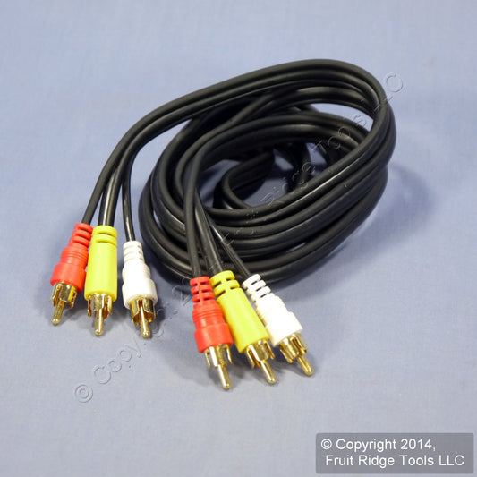 Leviton 6 Ft Video Stereo Audio RCA GOLD Dubbing Coax Composite Cable C5856-6GO