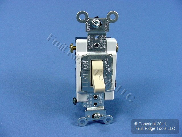 Leviton CS320-2I Ivory 3-Way Commercial Grade 20A Toggle Wall Light Switch Bulk