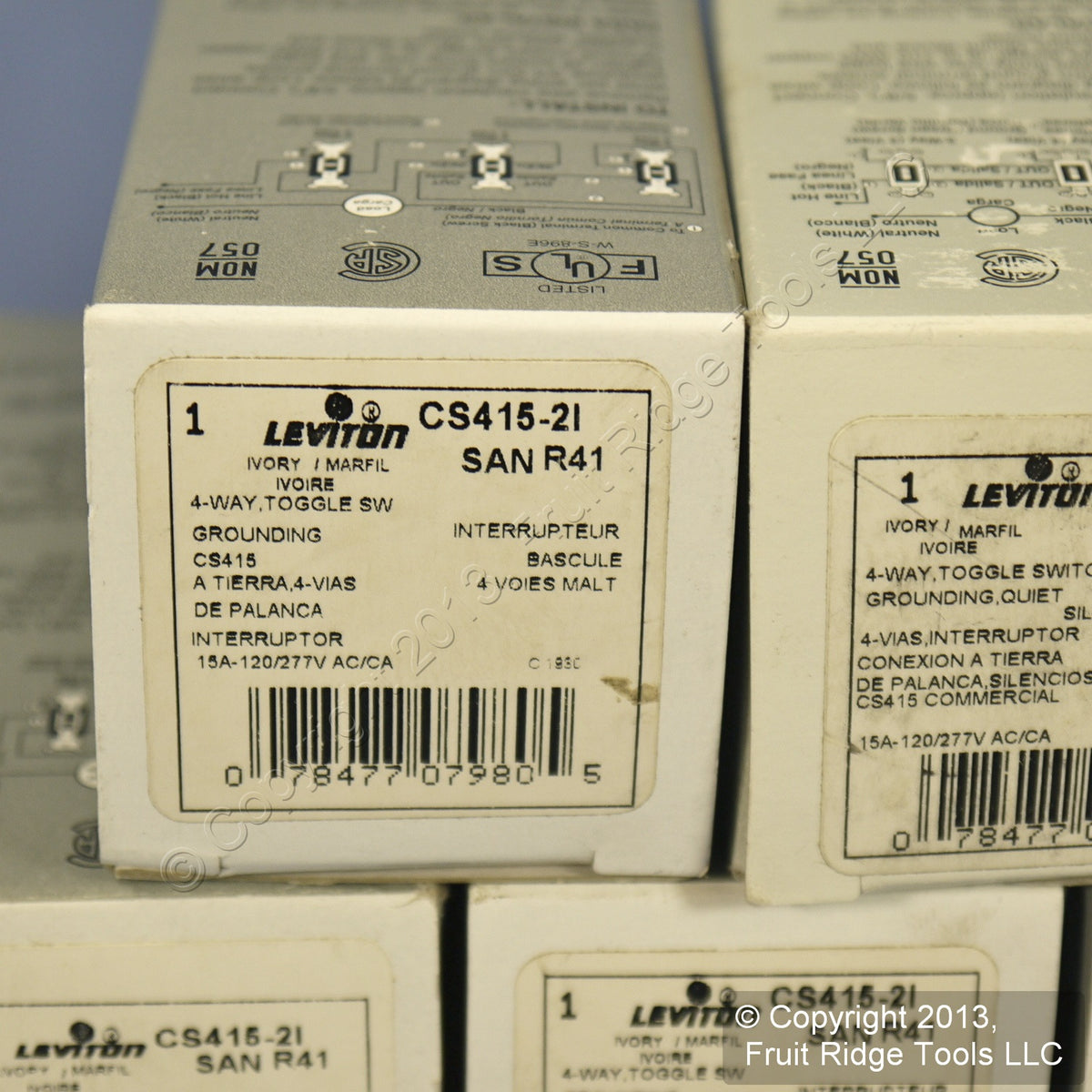 Leviton CS415-2I Ivory 4-Way Commercial Toggle Wall Light Switches 15A 10-Pack