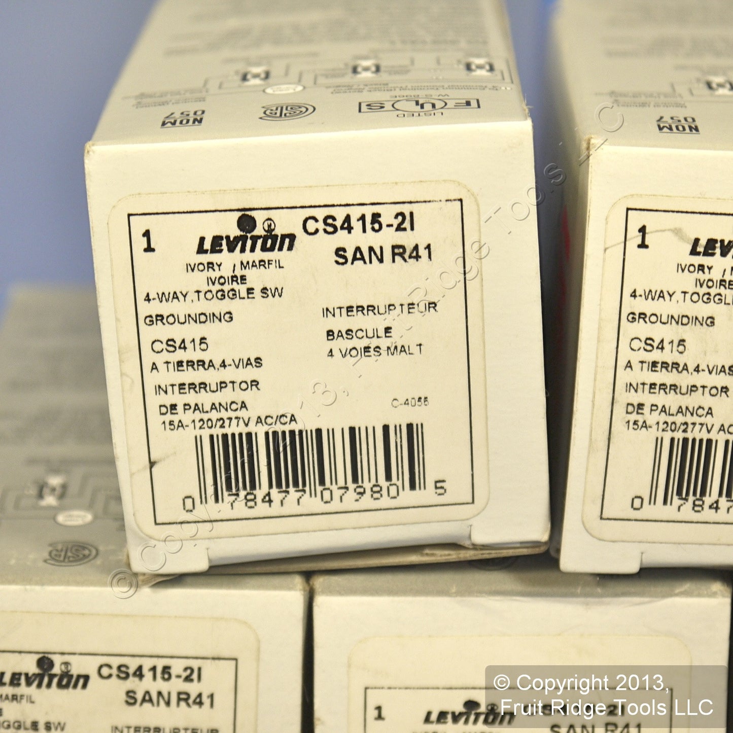 Leviton CS415-2I Ivory 4-Way Commercial Toggle Wall Light Switches 15A 5-Pack