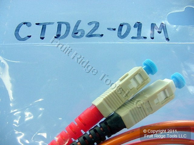 1M Leviton Fiber Optic Multi-Mode Duplex Patch Cable Cord ST SC 62mic CTD62-01M