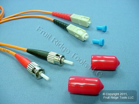 1M Leviton Fiber Optic Multi-Mode Duplex Patch Cable Cord ST SC 62mic CTD62-01M