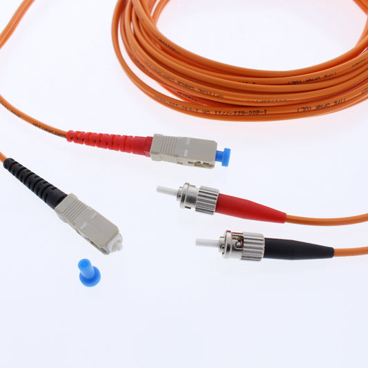5M Leviton Fiber Optic Multi-Mode Duplex Patch Cable Cord ST SC 62mic CTD62-05M
