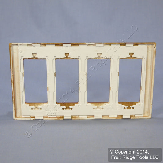Leviton D0312-WAL Walnut 4-Gang 4-Decora Unbreakable Standard Wallplate Cover