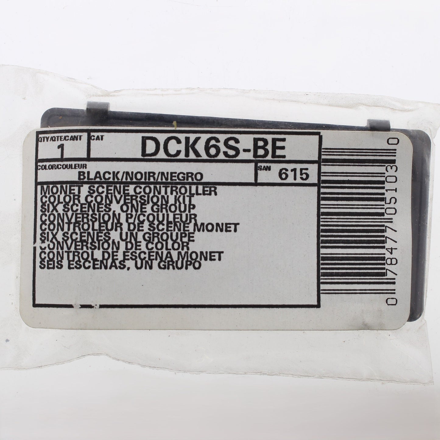 Leviton DCK6S-BE Blank Black Face Plate Color Change Kit For 6-Scene Controller
