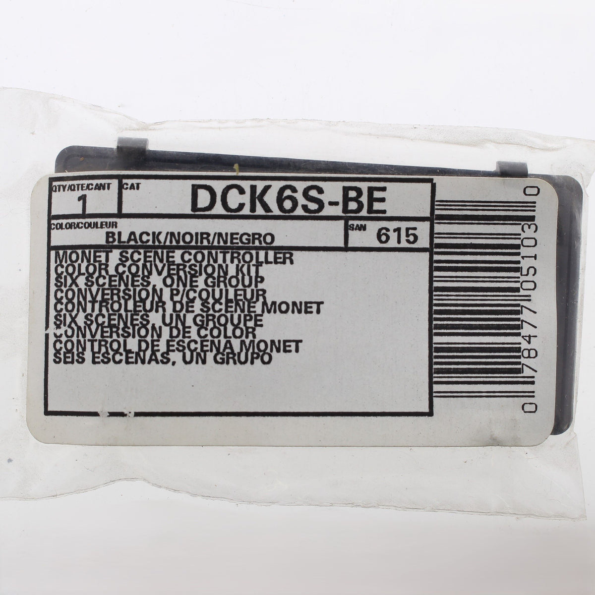 Leviton DCK6S-BE Blank Black Face Plate Color Change Kit For 6-Scene Controller