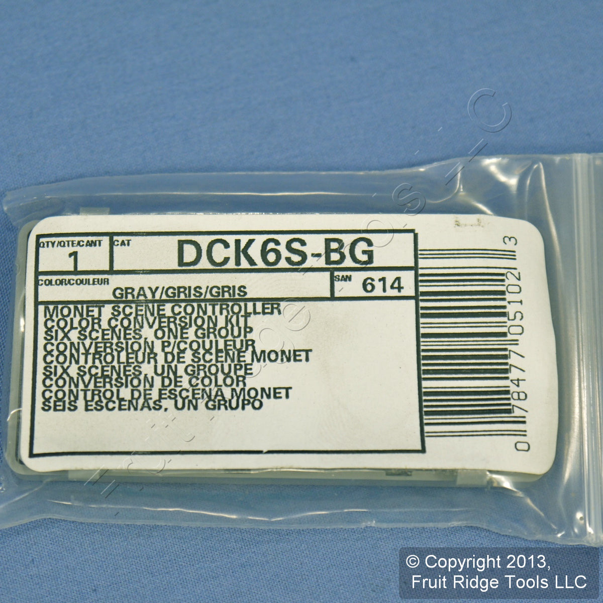 Leviton DCK6S-BG Blank Gray Face Plate Color Change Kit For 6-Scene Controller
