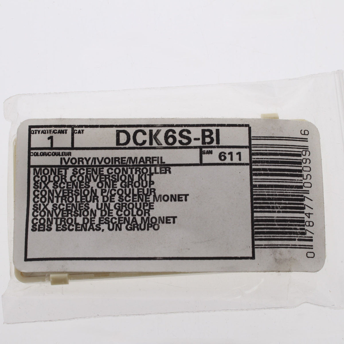 Leviton DCK6S-BI Blank Ivory Face Plate Color Change Kit For 6-Scene Controller
