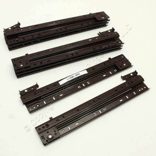 4 Pair 14" Side Mount 80-lb Load Capacity 3/4 Extension Cabinet Drawer Slides