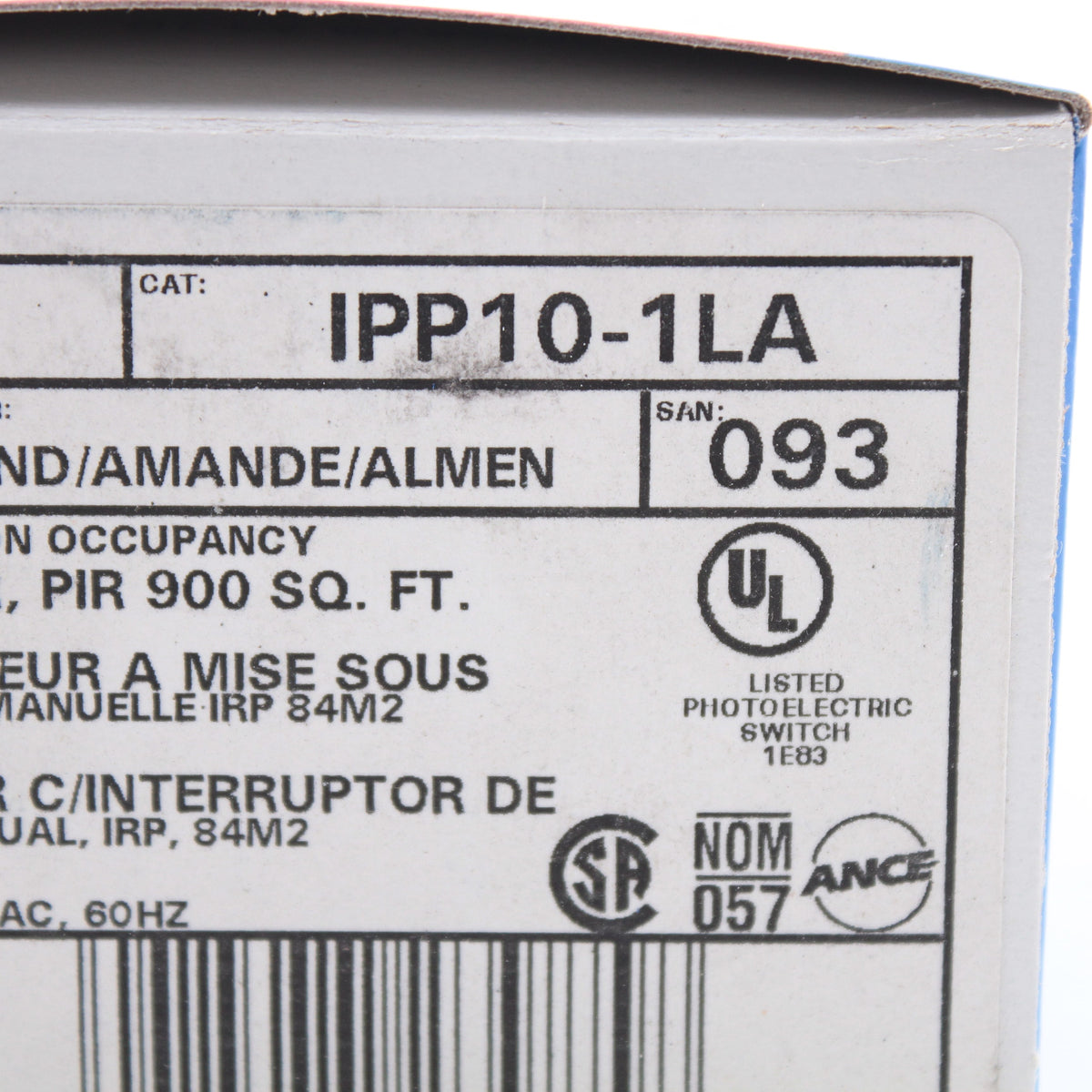 Leviton IPP10-1LA Almond Manual-ON Motion Sensor Occupancy Switch 800W 900sqft
