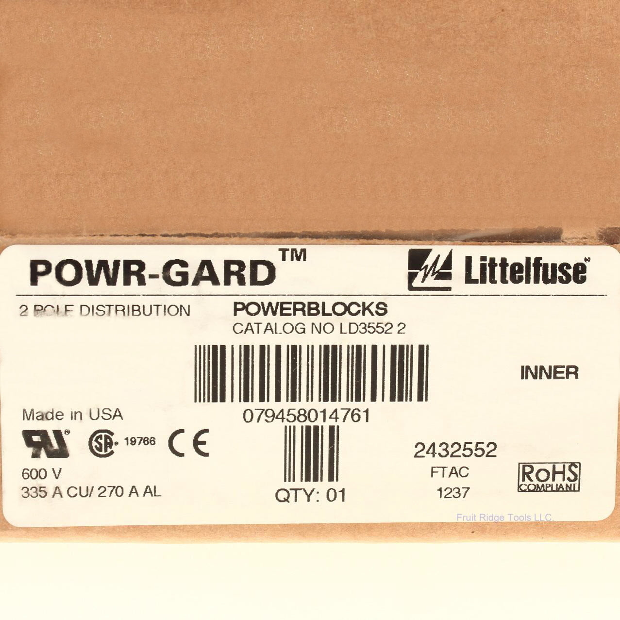 Littelfuse LD3552-2 Power Distribution Blocks POWR-BLOKS Series 600V