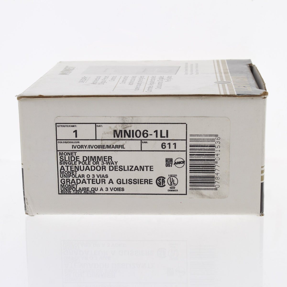 Leviton MNI06-1LI Ivory Monet Slide Light Dimmer Switch 600W Incandescent