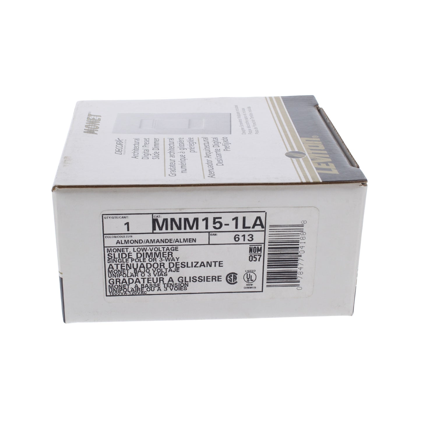 Leviton MNM15-1LA Almond Monet Magnetic Low Voltage Light Dimmer 1500VA 1125W