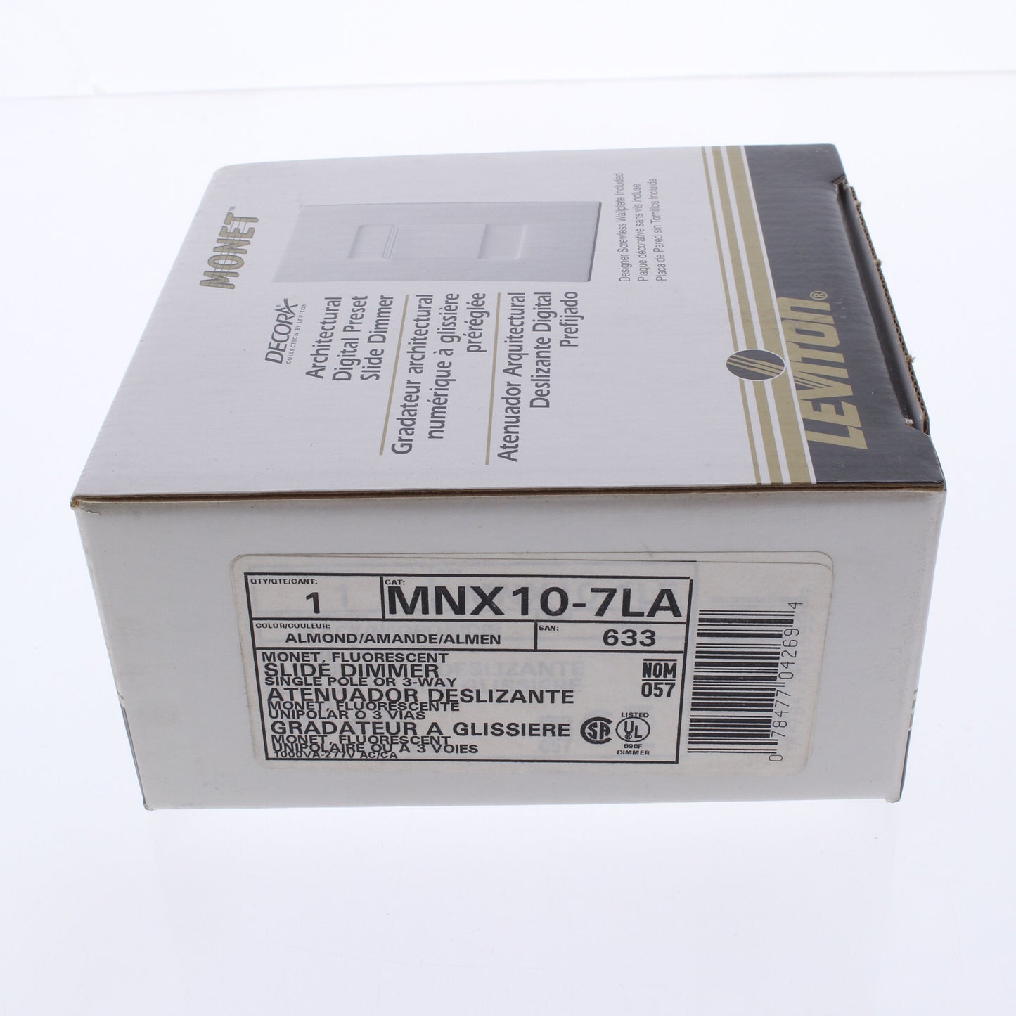 Leviton MNX10-7LA Almond Fluorescent Dimmer Light Switch 1000VA 277V AC 750W