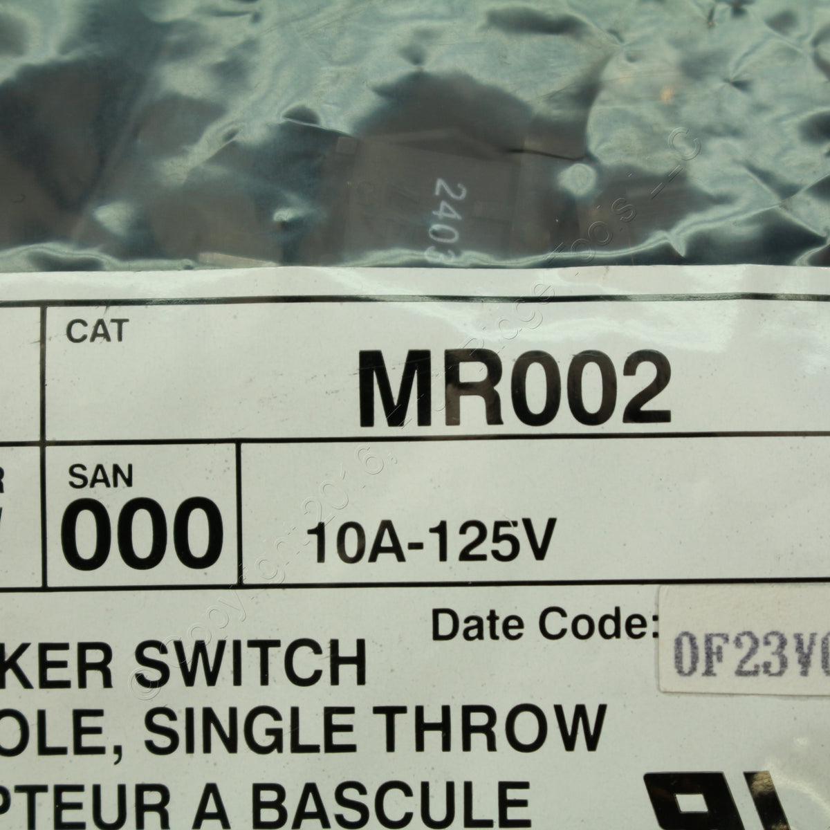 Leviton MR002 Black All- Snap-In Mini Rocker Panel Switch On/Off 10A Micro SPST